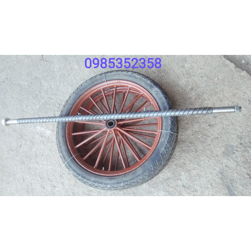 Bánh xe ba gác, bánh xe cải tiến, bánh Xe lôi, bánh xe thồ, bánh xe bò, 14 nan hoặc 18 nan x 1.1m pi28 Dùng Bi 6205