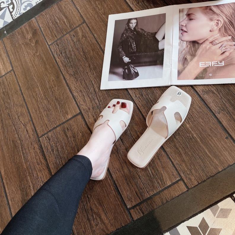 DÉP QUAI H DA SI HẠT ĐẾ 2 LỚP MÀU DỄ MANG