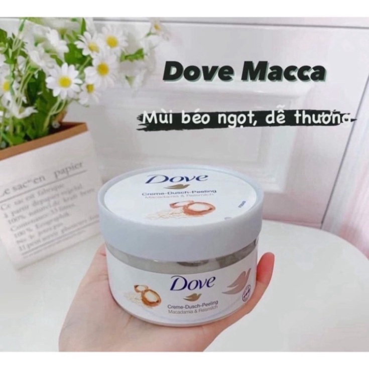Kem Tẩy Tế Bào Chết Body Dove Chăm Da Sáng Mịn, Giữ Ẩm, Dưỡng Trắng 225ML Bản Đức - NEDEVI MALL x78 CT96 TPR Beauty