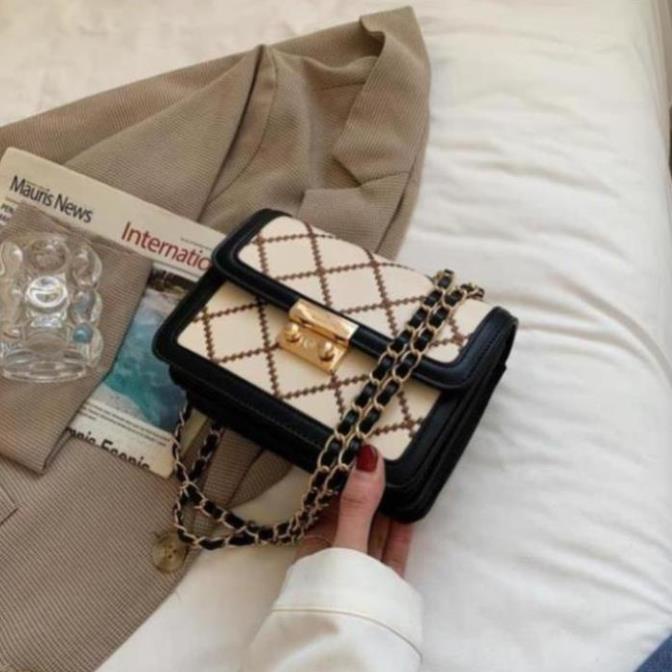 Túi xách nữ thời trang thiết kế ô kẻ dây phối xich thời trang sành điệu sang chảnh TX32