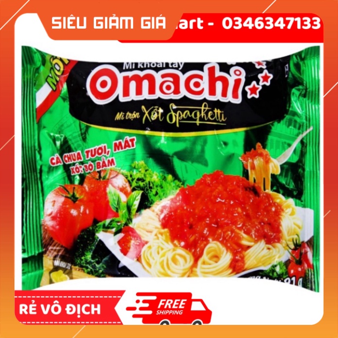 Thùng mì trộn Omachi sốt spaghetti 30 gói