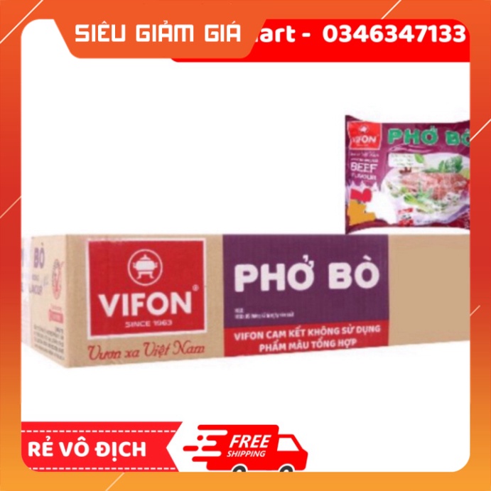 Thùng Phở bò ViFON 30 gói