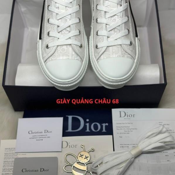 Giày Thể Thao Dior B23 High 'Dior Oblique'. Giày Thể Thao Dior Họa Tiết Monogram Trắng Cổ Cao