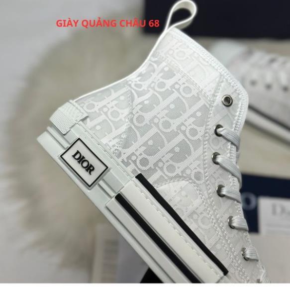 Giày Thể Thao Dior B23 High 'Dior Oblique'. Giày Thể Thao Dior Họa Tiết Monogram Trắng Cổ Cao