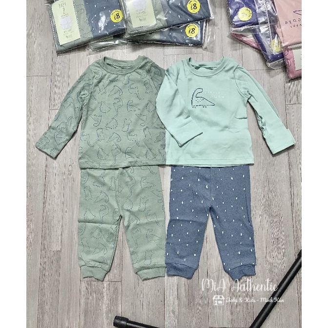 Set 2 bộ đồ thun mỏng bé trai/bé gái thu đông George UK