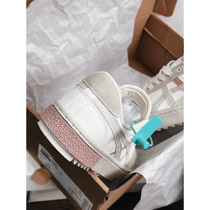 Giày Thể Thao Sneaker Asics Court Trail Sneaker Beige/Pink/Grey Full size 36-43 Hàng Chuẩn Full Box