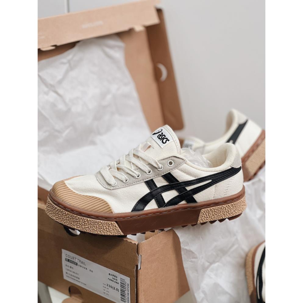 Giày Thể Thao Sneaker Asics Court Trail Sneaker Beige/Pink/Grey Full size 36-43 Hàng Chuẩn Full Box