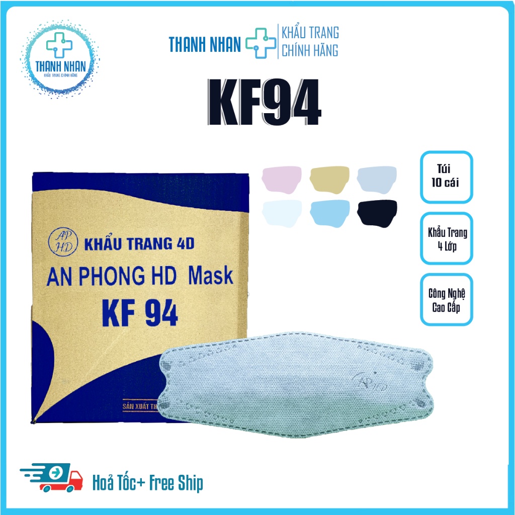 Khẩu Trang KF94 An Phong ,Khẩu Trang Đủ 4 Lớp Có Giấy Kháng Khuẩn