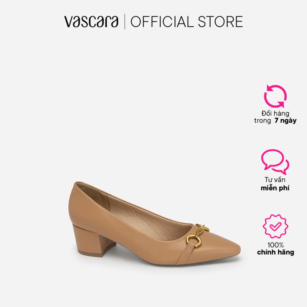 Vascara Giày Bít Mũi Nhọn Phối Khóa Gold - BMN 0552
