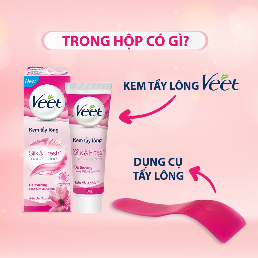 Bộ 3 chai Kem tẩy lông Veet cho da thường 50g/tuýp