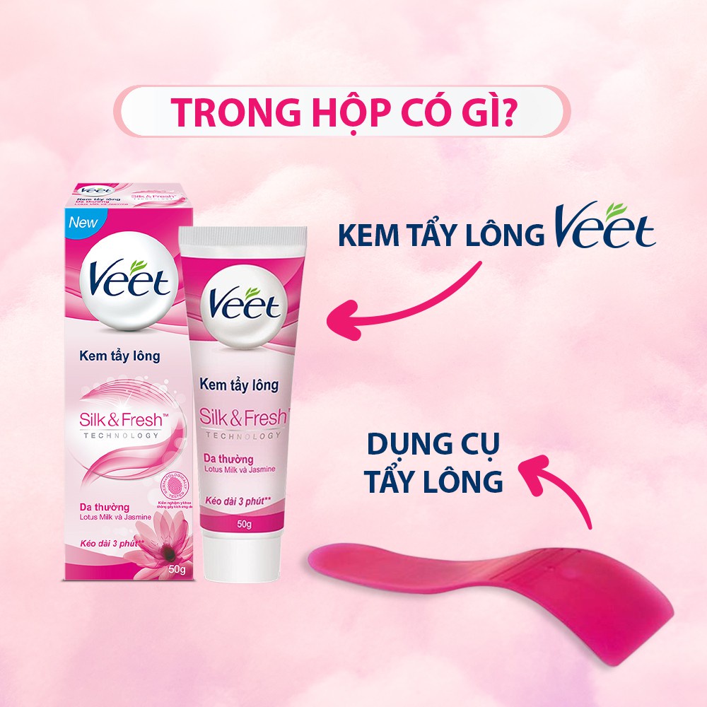 Bộ 3 Kem tẩy lông cho da thường Veet Silk Fresh 25g/tuýp