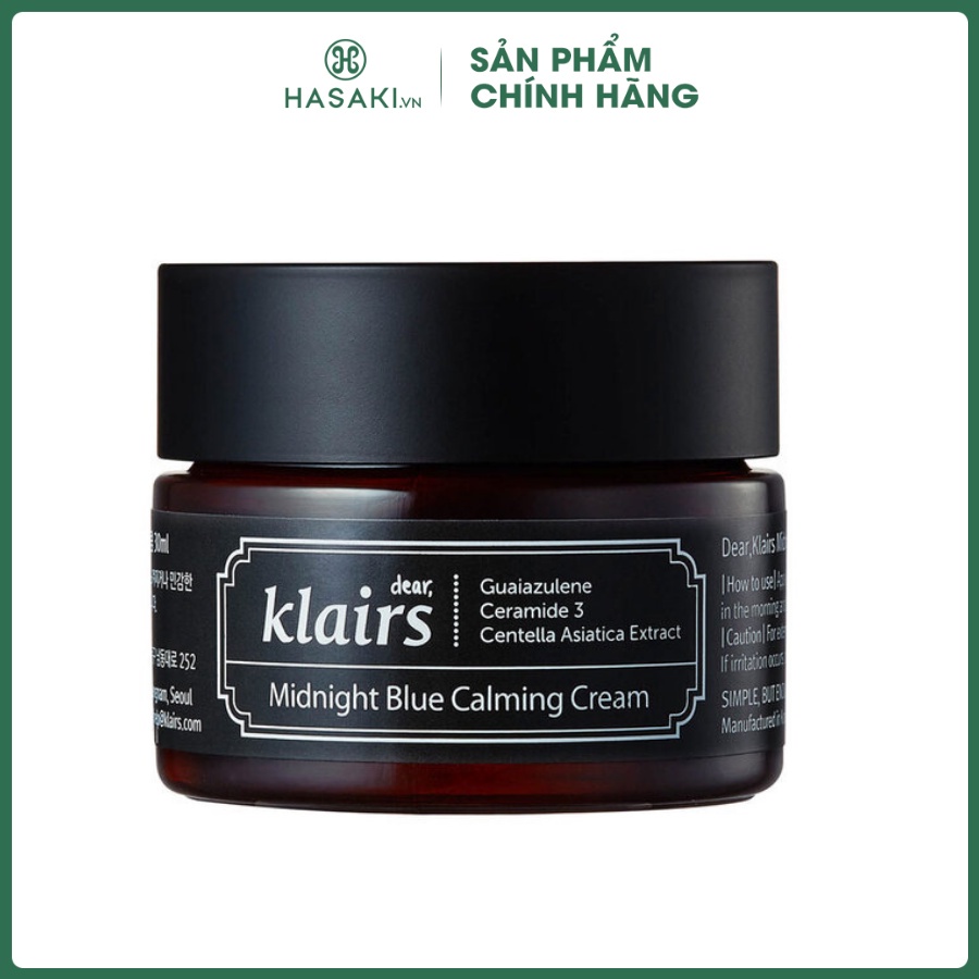 Kem Dưỡng Ẩm Klairs Midnight Blue Calming Cream  Làm Dịu Da Ban Đêm 30ml