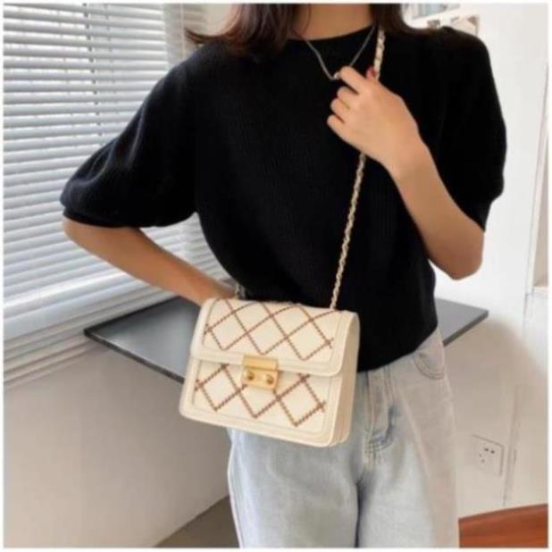 Túi xách nữ thời trang thiết kế ô kẻ dây phối xich thời trang sành điệu sang chảnh TX32