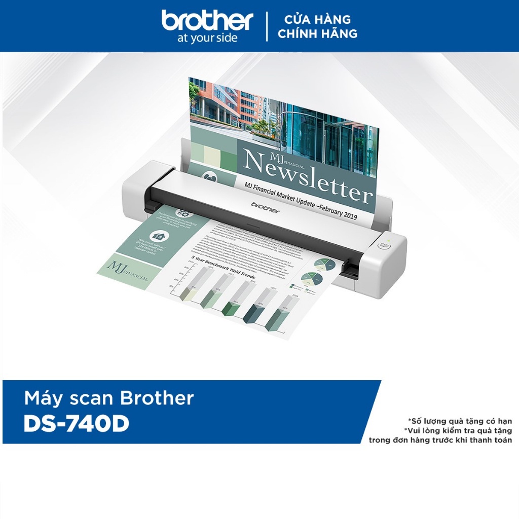 [Mã ELCL12 giảm 9% đơn 300K] Máy scan Brother DS-740D