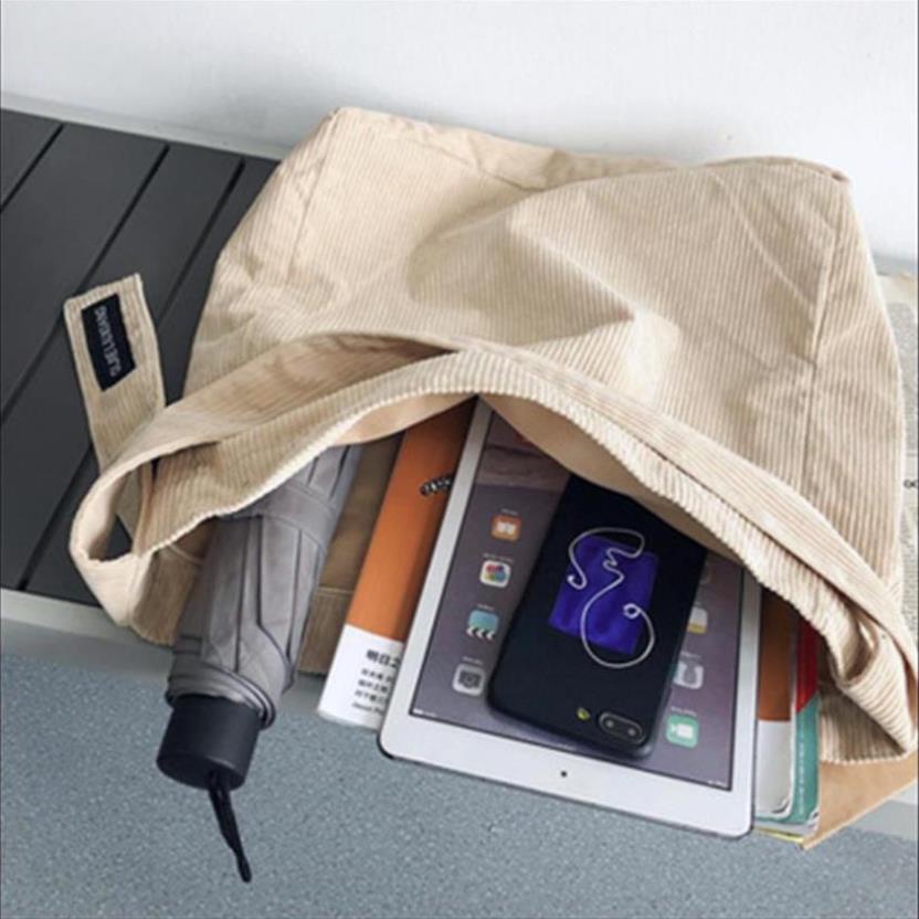 Túi đeo chéo, Túi tote vải nhung tăm sọc gân nam nữ unisex đi học đi chơi đựng sách A4, laptop 14inch TX101