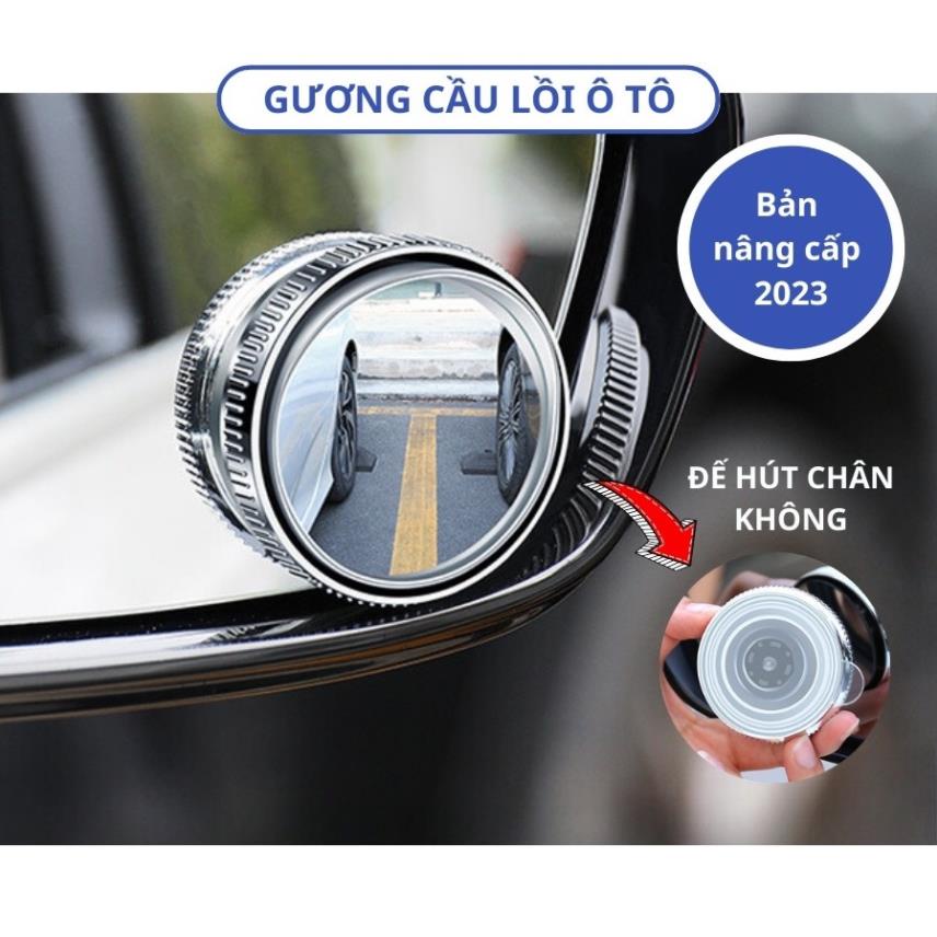 Gương cầu lồi ô tô đế 3M xoay 360 độ phụ kiện xe hơi cao cấp Xoá điểm mù mở rộng tầm nhìn an toàn cho người lái
