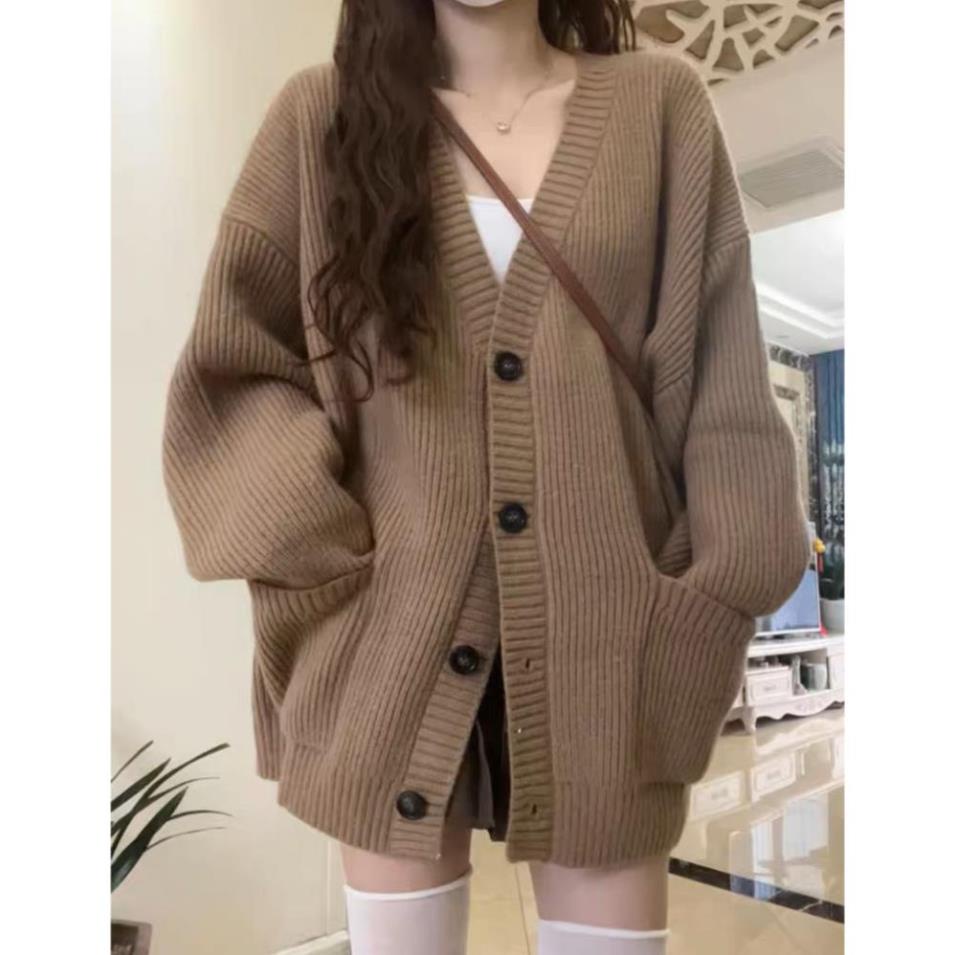Áo len cardigan trơn dáng rộng AO26