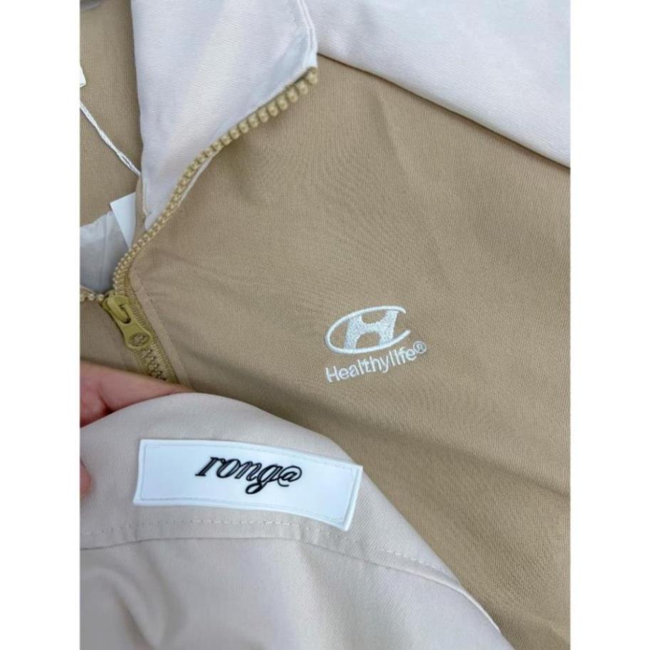 Áo khoác dù 2 lớp from rộng thêu logo chữ H AO30