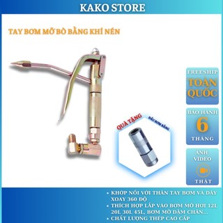 Súng bơm mỡ hơi, tay bơm mỡ bò bằng khí nén Kako, ứng dụng cho máy từ 12L 20L 30L