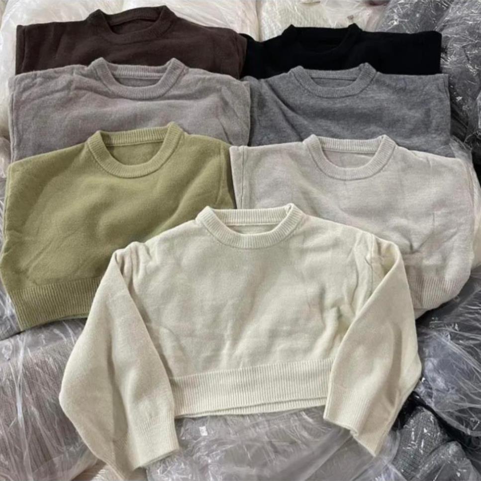 Áo len croptop trơn dài tay AO27