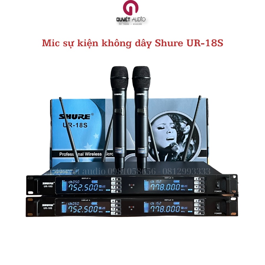 Micro không dây Shure UR18S | Shure UR18 pro Vỉ mạch to - 4 hộp sóng khủng | Sóng xa - Tiến Sạch