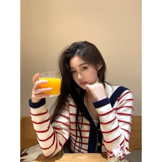 Áo Khoác Len cardigan Kẻ Sọc Thời Trang Thu Đông Cho Nữ