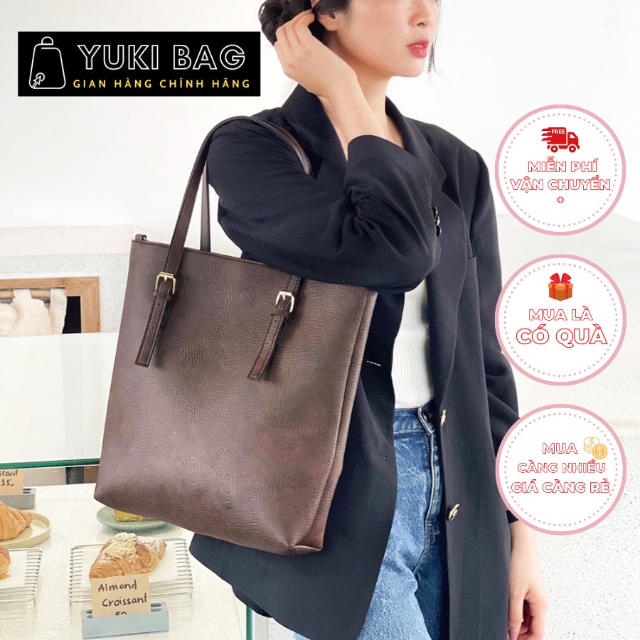 Túi tote nữ dáng đứng đeo vai Yuki bag, dùng đi chơi, đi làm, đi học, chất đẹp, thanh lịch size 38cm YB373
