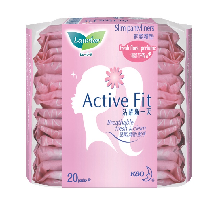 Combo 4 Băng vệ sinh hàng ngày Laurier Active Fit mềm mịn khô thoáng hương hoa 20 miếng