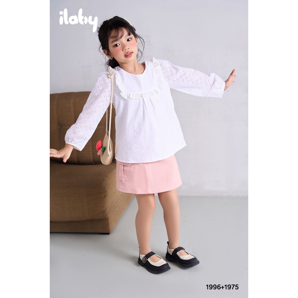 Chân váy kaki cho bé gái ILABY túi ốp ly trụ chất kaki hai màu cho bé 10-35kg