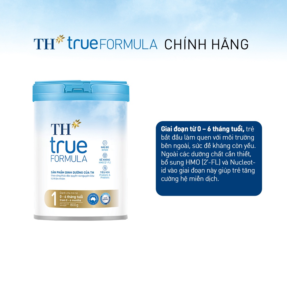 Combo 2 Sản phẩm dinh dưỡng công thức cho trẻ từ 0 đến 6 tháng tuổi TH True Formula 1 800g