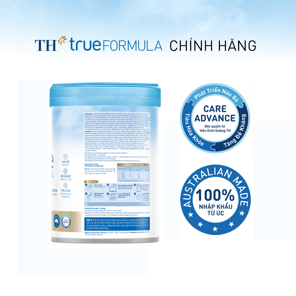 Combo 2 Sản phẩm dinh dưỡng công thức cho trẻ từ 0 đến 6 tháng tuổi TH True Formula 1 800g