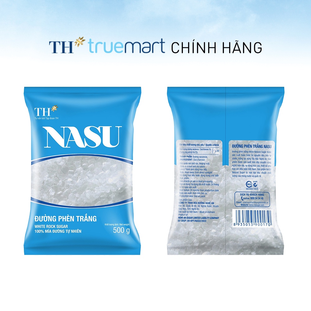 Combo 4 Đường phèn trắng NASU 500g (bịch)