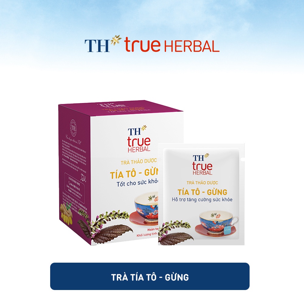 Bộ 2 hộp Trà thảo dược Giảo cổ lam – Linh chi & Trà Tía tô – Gừng TH True Herbal (40 gói)