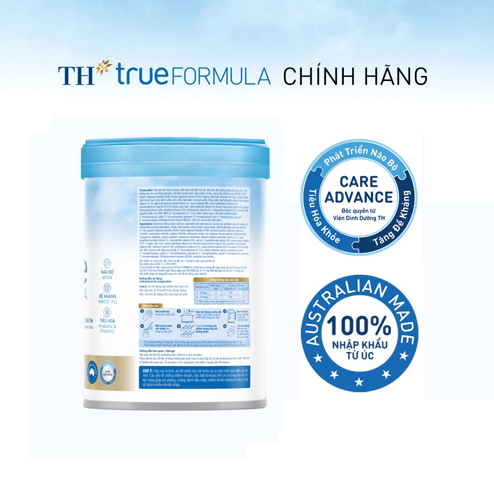 Combo 2 Sản phẩm dinh dưỡng công thức cho trẻ từ 6 đến 12 tháng tuổi TH True Formula 2 800g