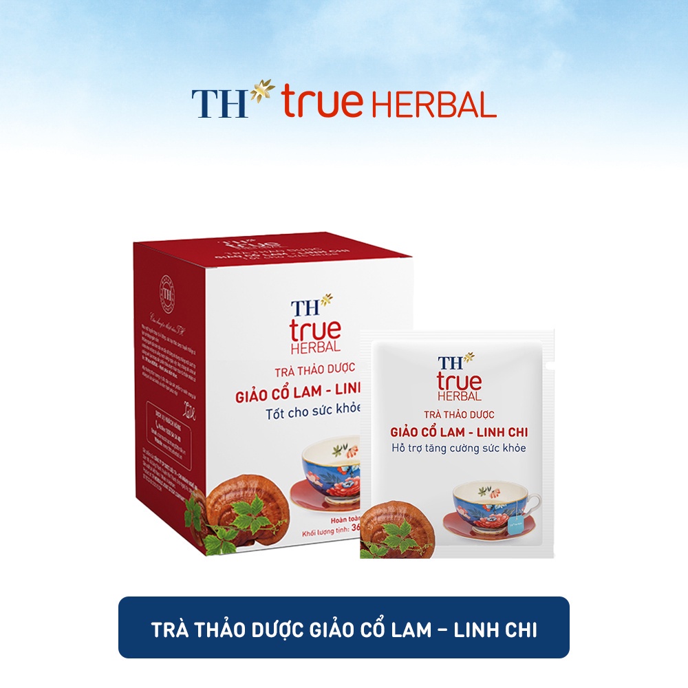 Bộ 2 hộp Trà thảo dược Giảo cổ lam – Linh chi & Trà Nhân trần – Cúc hoa TH True Herbal (40 gói)