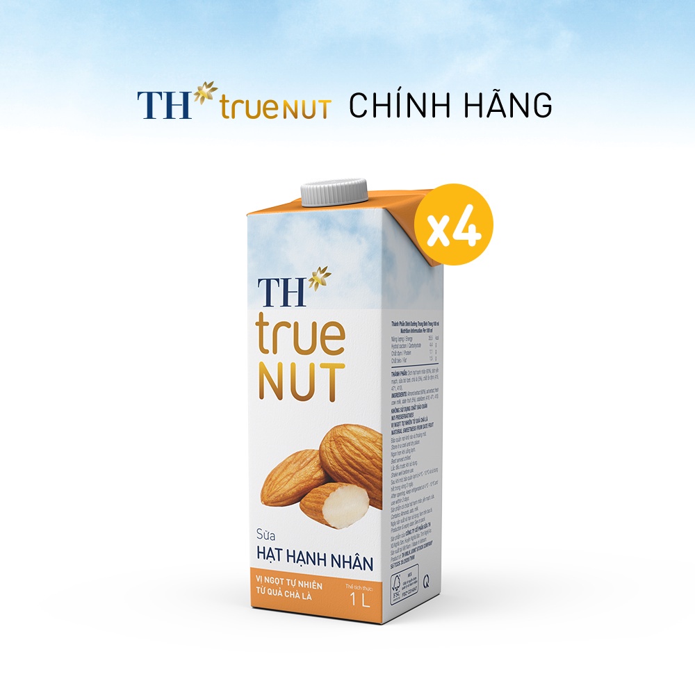 Combo 4 Hộp sữa hạt hạnh nhân TH True Nut 1L