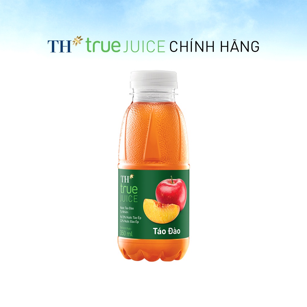 Thùng 24 chai nước táo đào tự nhiên TH True Juice 350ml (350ml x 24)