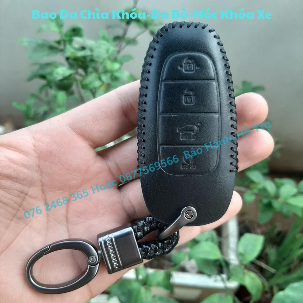BAO DA HYUNDAI SantaFe 2021, 2022, Tucson 2022 Bao Da Chìa Khoá Da Bò Thật Bảo Hành 2 Năm, khâu tay thủ công