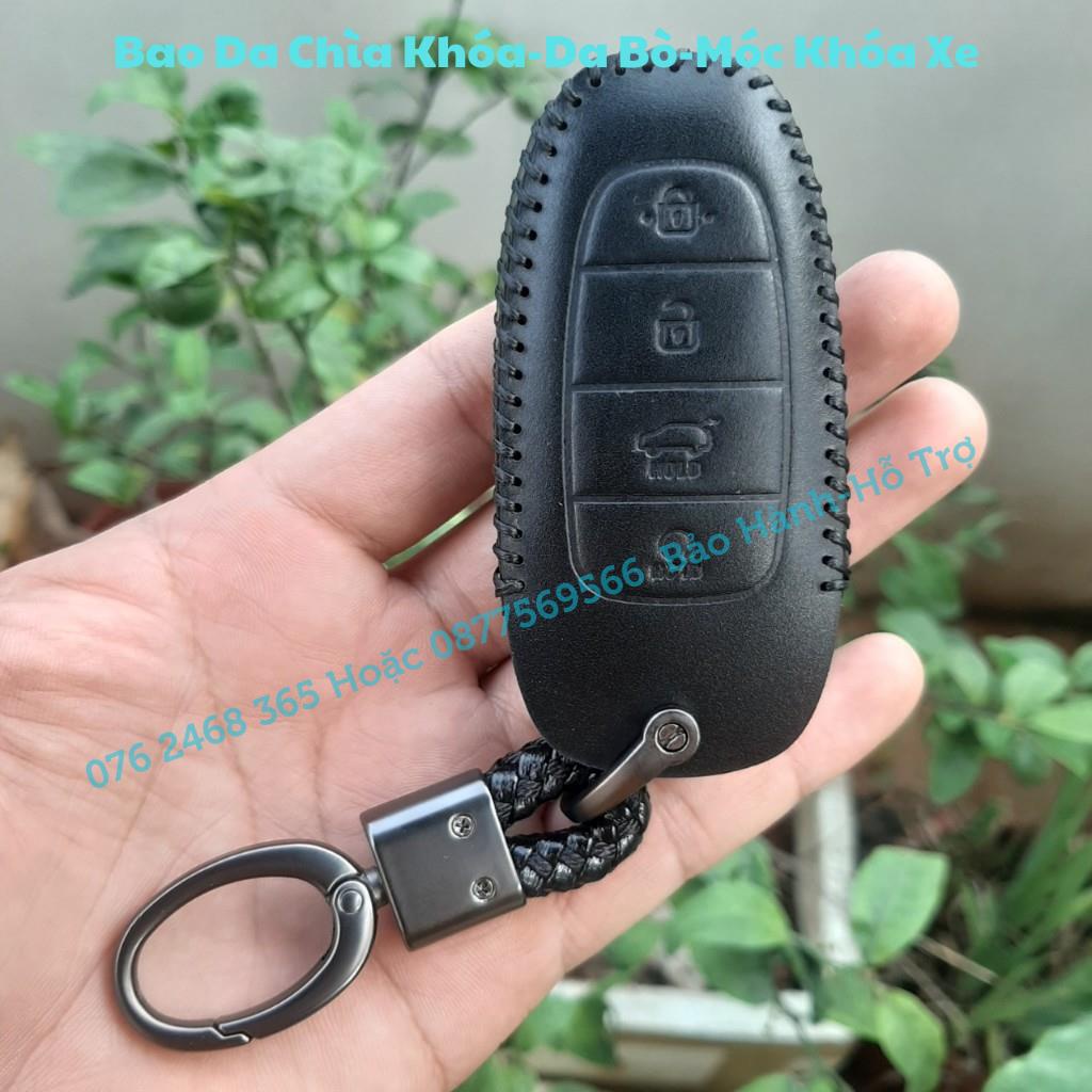 BAO DA HYUNDAI SantaFe 2021, 2022, Tucson 2022 Bao Da Chìa Khoá Da Bò Thật Bảo Hành 2 Năm, khâu tay thủ công