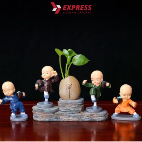 4 Chú Tiểu Múa Võ Túy Quyền Ôm Bình Rượu Nhà Sư Trang Trí Giá Rượu Trang Trí Máy Tính Để Bàn Văn Phòng