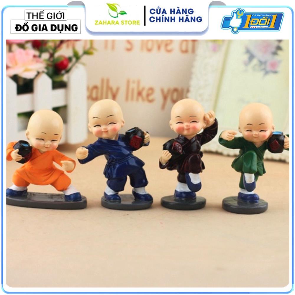 4 Chú Tiểu Múa Võ Túy Quyền Ôm Bình Rượu Nhà Sư Trang Trí Giá Rượu Trang Trí Máy Tính Để Bàn Văn Phòng