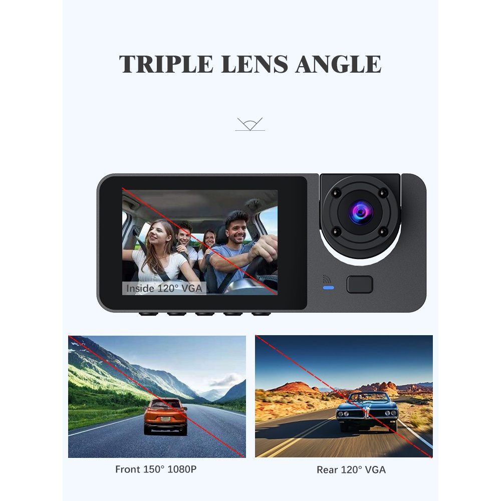 Camera hành trình ONTEKCO A69/A69 pro camera ghi hình ô tô 1080p, ghi hình trước sau và trong xe full HD