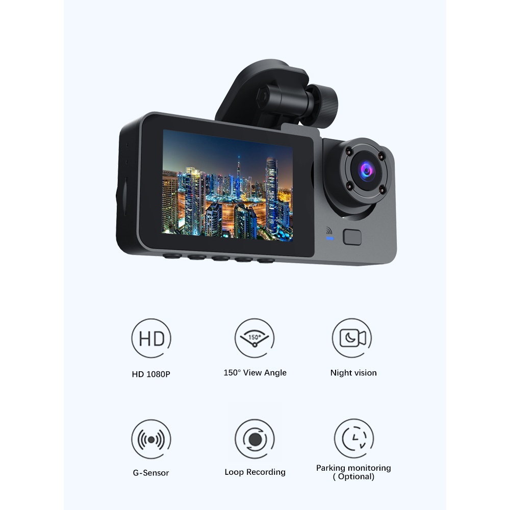 Camera hành trình ONTEKCO A69/A69 pro camera ghi hình ô tô 1080p, ghi hình trước sau và trong xe full HD