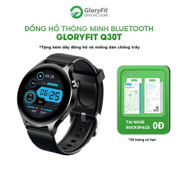Đồng hồ thông minh bluetooth Gloryfit Q30T, đồng hồ thể thao, cảm biến nhịp tim theo dõi sức khỏe, nghe gọi nhắn tin