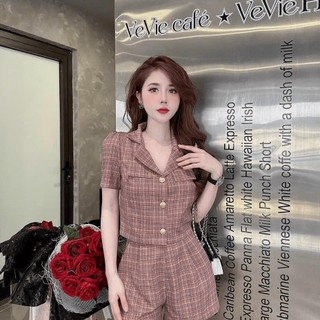Sét bộ đùi vest sọc caro 3 màu thời trang hiện đại có big size xxl 40-71kg jangmyshop