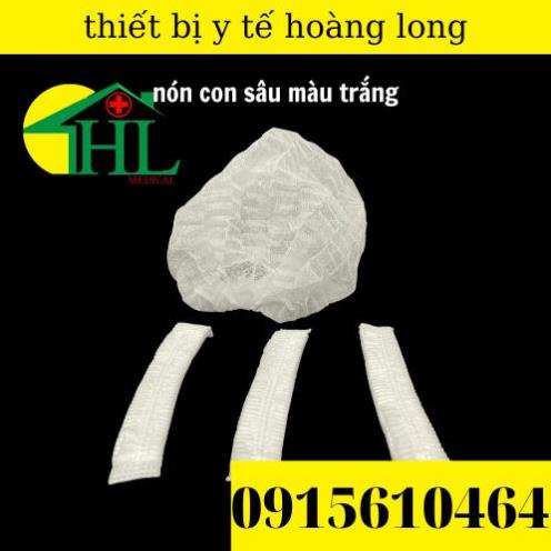 Mũ trùm đầu y tế , mũ con sâu, chất liệu giầy dặn, 2 đường chỉ, mũ trùm đầu spa, thẩm mỹ viện