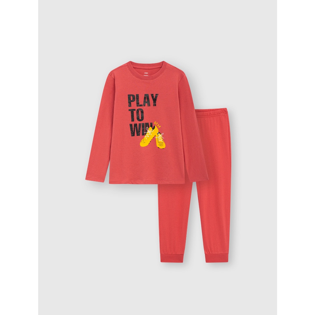 Bộ mặc nhà bé trai CANIFA chất liệu cotton áo dài tay quần dài có hình in 2LS23W014