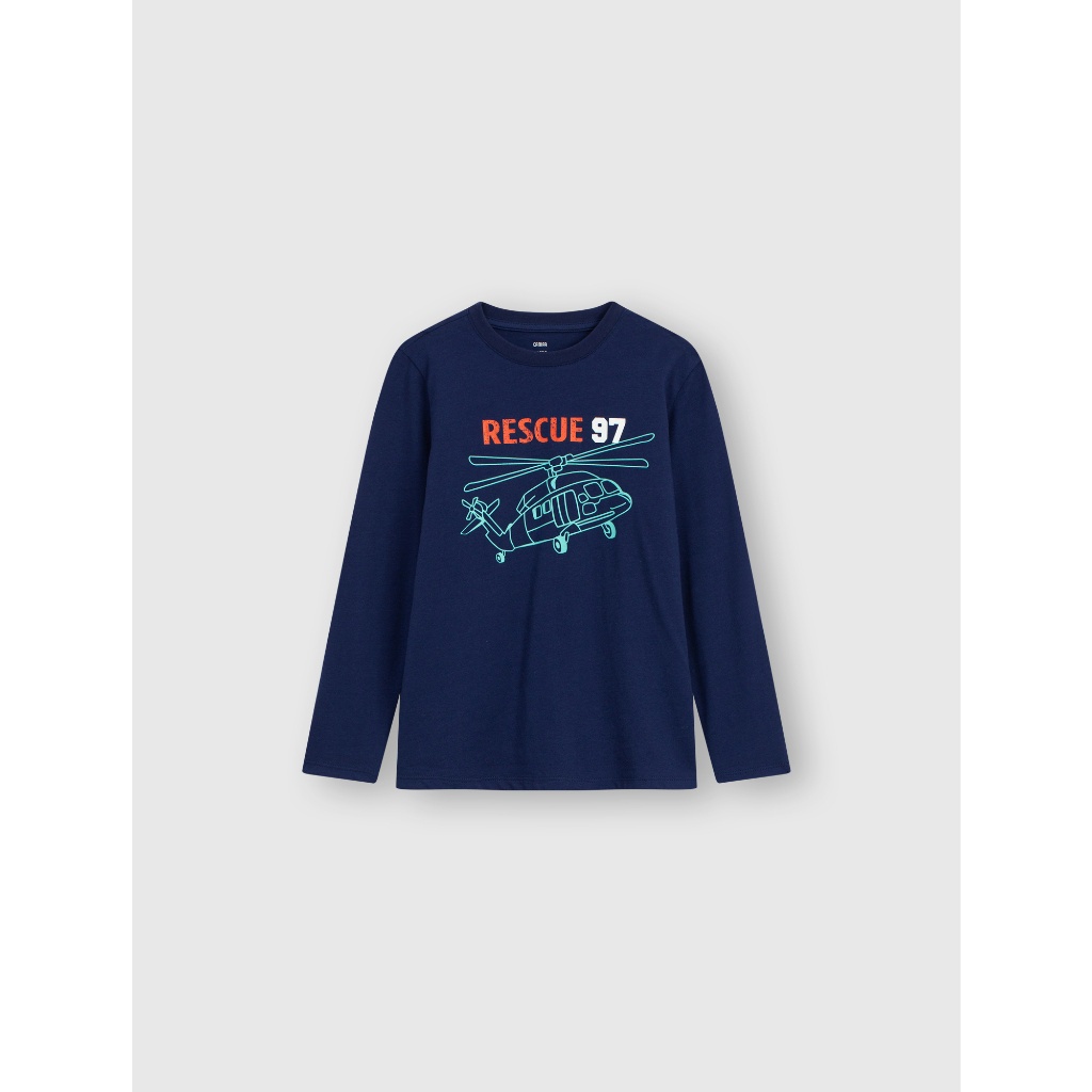 Bộ mặc nhà bé trai CANIFA chất liệu cotton áo dài tay quần dài có hình in 2LS23W014