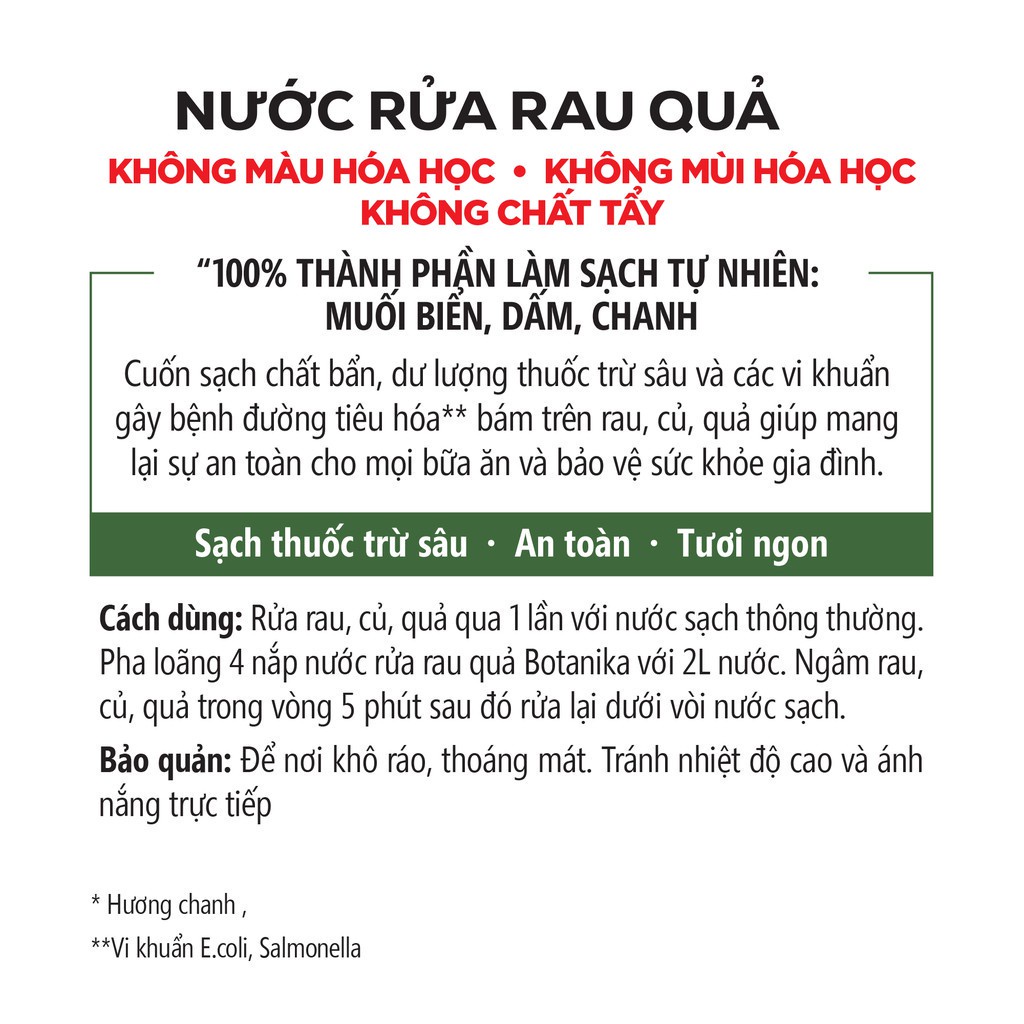 Nước rửa rau quả Botanika 500ml