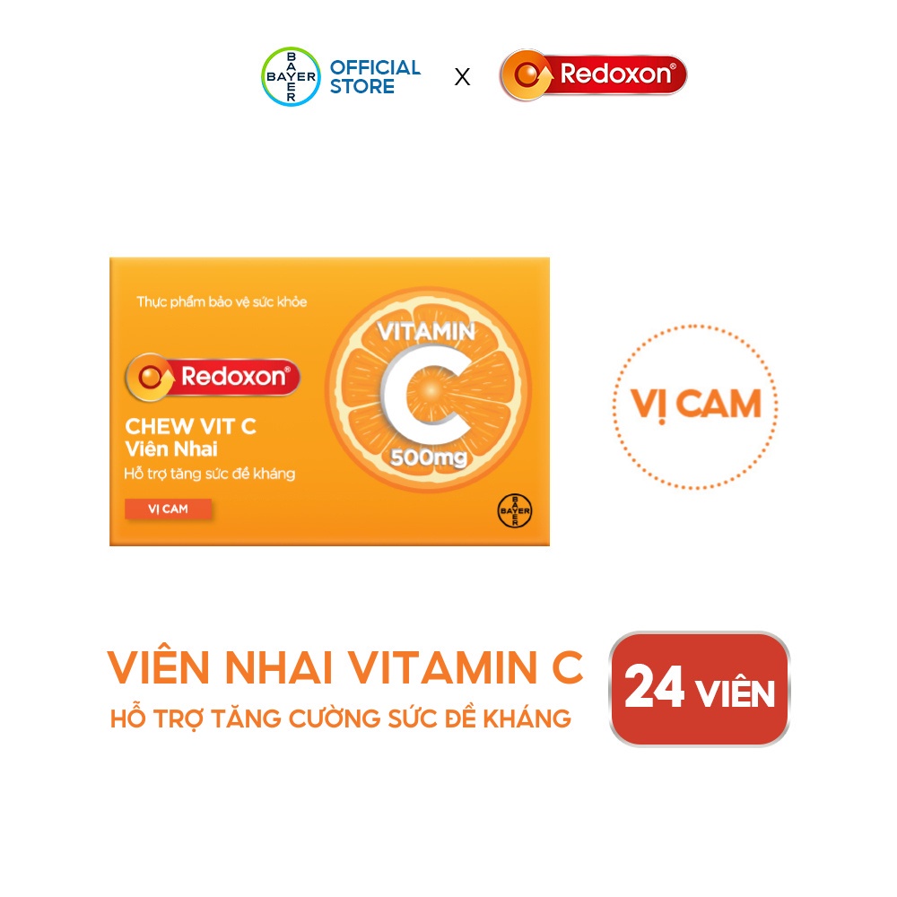 Viên Nhai Vitamin C Hỗ Trợ Tăng Sức Đề Kháng REDOXON Chew Vit C Hộp 24 Viên